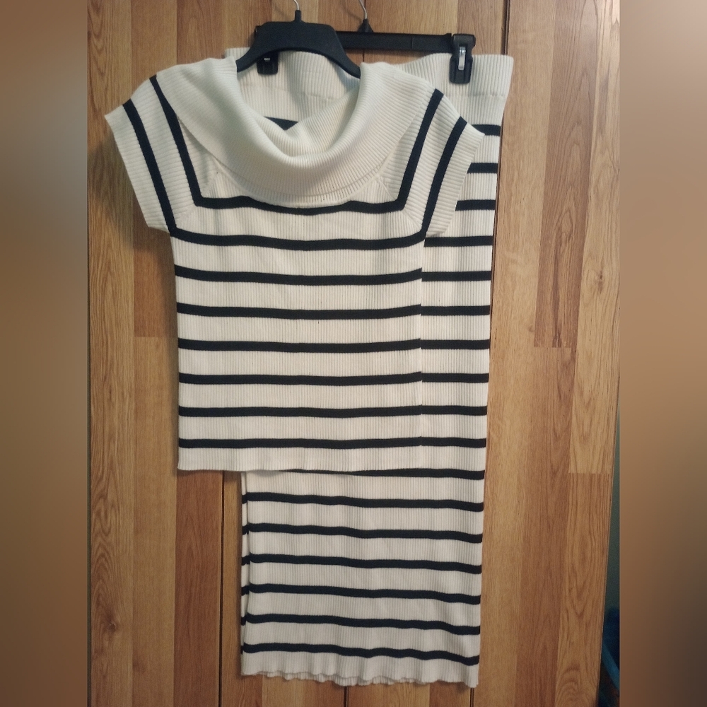 Olive & Oak Monochrome Striped Ensemble